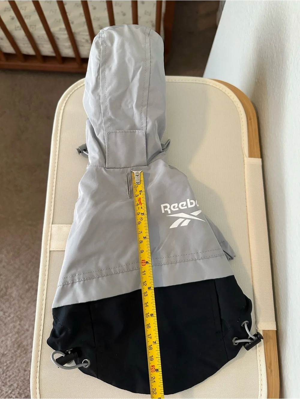 Reebok dog’s Gray and Black rain Jacket